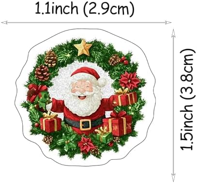 50 PCS Edible Merry Christmas Wreath Cake Decorations Edible Xmas Santa Claus Party Cake Toppers Wafer Paper Christmas Decorations for Xmas Themed Baby Shower Birthday Party Cake Decorations Supplies