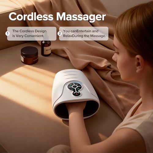 AERLANG Hand Massager,Mothers Day Gifts for Mom Her Birthday Gifts for Women Mom Hand Massage Machine with Heat and Compression Cordless Electric Hand Massager for Arthritis and Carpal Tunnel