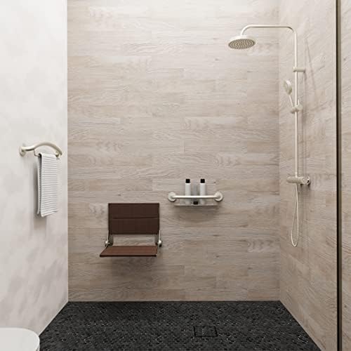 HEALTHCRAFT Plus Series Grab Bar 19.5" Shampoo Shelf / 24" Towel Bar Combo Pack in Brushed Stainless Steel