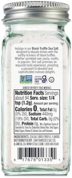 Italian Black Truffle Sea Salt 4 oz. Glass Shaker by San Francisco Salt Company