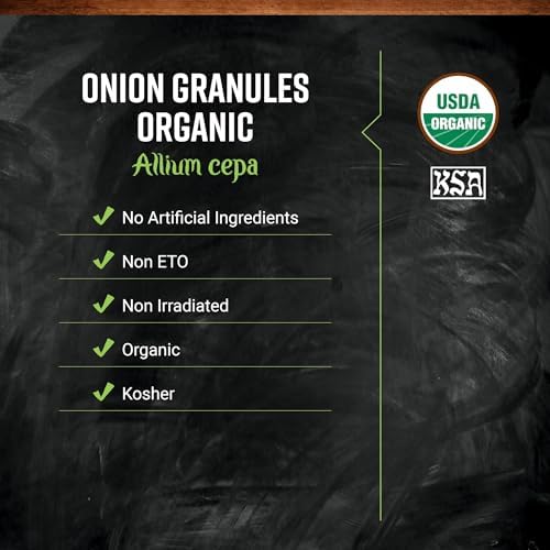 Frontier Co-op Organic White Onion Granules, Granulated Onion Powder, Wholesale Restaurant Supply, Kosher | 16 Ounce (Pack of 1)