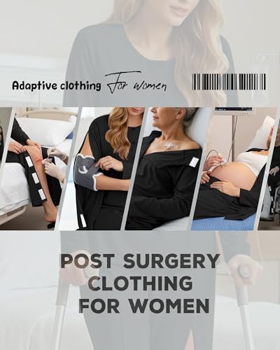 Women's Bedridden Clothes Tear Away Post Suits Full Opening on Both Sides Long Sleeve Hospital Gowns