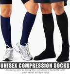Compression Socks for Women & Men (3 pairs) - Best Support for Nurses, Running, Hiking, Recovery & Flight Socks