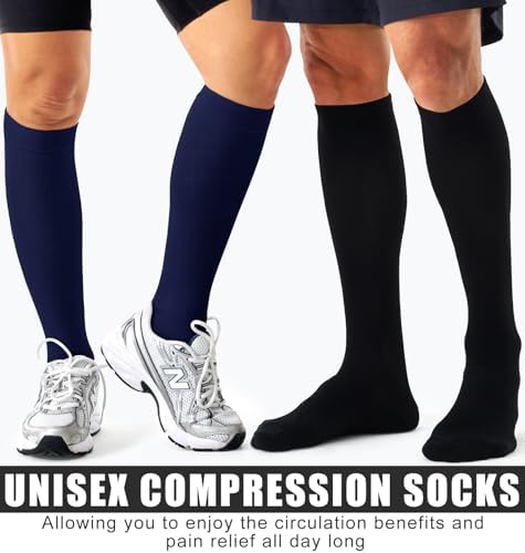 Compression Socks for Women & Men (3 pairs) - Best Support for Nurses, Running, Hiking, Recovery & Flight Socks