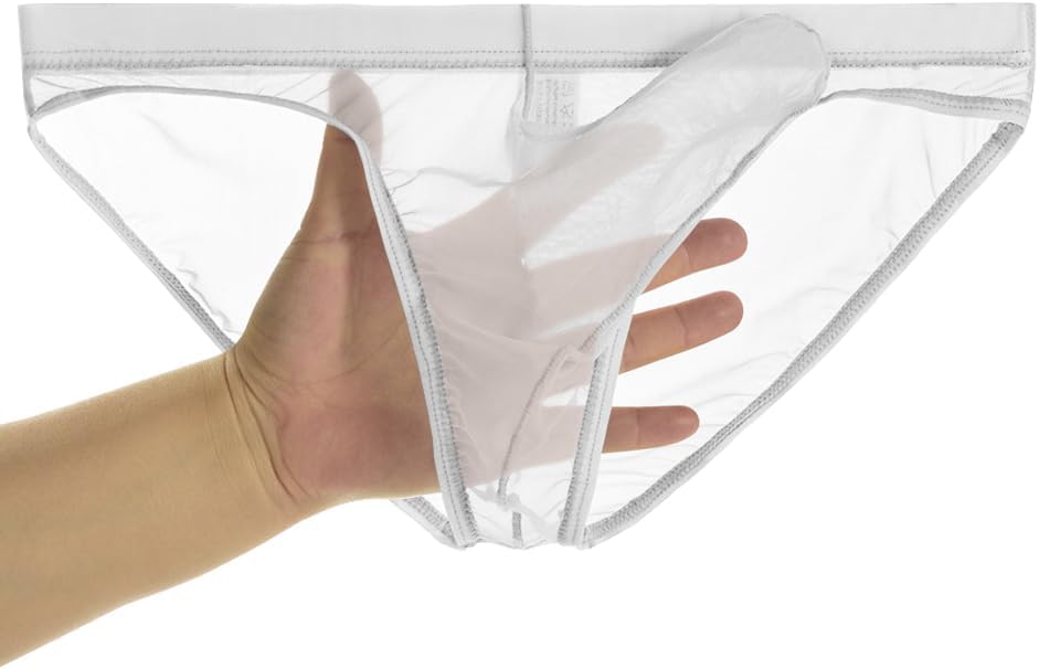 Men's See Through Mesh Briefs Elephant Nose Separate Pouch Bikini Underwear Transparent Briefs