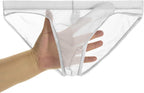 Men's See Through Mesh Briefs Elephant Nose Separate Pouch Bikini Underwear Transparent Briefs