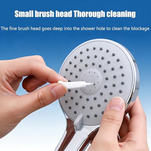 Shower Head Cleaning Brush Anti-Clogging Gap Cleaner Picks, Spiral Bristle Mineral Buildup Remover, Compact Multi-Purpose Cleaning Tool for Bathroom Kitchen Faucet Sink Vent(10 Pack)