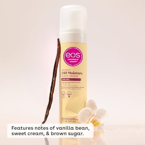EOS| Shea Buttter| Kraite +| 24H Moisture Hydration 24H Shave Cream | Vanilla Bliss | 7fl oz. | (Pack of 2)