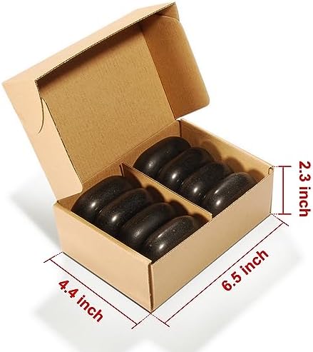 Black Lava Hot Stone Massage Set - Large Oval Stones 3” x 2.2“x 1.1” - Natural Basalt Massage Stones for Relaxation, Spa, Beauty, Salon, and Professional Massage Stone