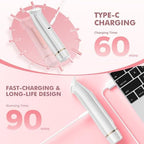 Bikini Trimmer for Women, 2-in-1 Painless Electric Razor for Body and Pubic Hair, IPX7 Waterproof Shaver with Dual Heads - Rechargeable Lady Trimmer for Bikini, Underarm, and Leg (White)