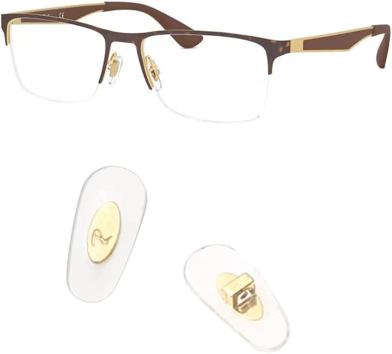 Replacement Push-in Nose Pads for RayBan RB6335 RB3549 RB4071 RB6336 RB7140 RB8415 Sunglasses Eyglasses Repair-Kits (Gold)