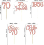 Gyufise 30Pcs 70th Birthday Cupcake Toppers 70 Fabulous Cupcake Picks Cheers to 70 1956 Cake Decorations for Happy 70th Birthday Wedding Anniversary Party Decoration Supplies Rose Gold