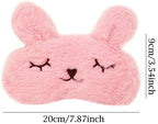 Honbay Plush Rabbit Sleeping Eye Mask Cute Cartoon Animal Eye Mask for Little Girls (Pink)