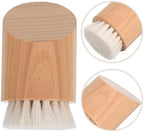 Facial Cleansing Brush with Goat Hair Bristles - Exfoliating Face Scrubber with Beechwood Handle for Deep Pore Cleaning and Blackhead Removal - Soft Manual Facial Skin Brush