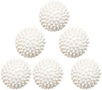 Reusable Dryer Balls Laundry Wash Dryer Balls Anti-Static Fabric Softener Laundry Washing Ball, 6pcs（White）