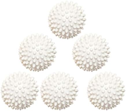 Reusable Dryer Balls Laundry Wash Dryer Balls Anti-Static Fabric Softener Laundry Washing Ball, 6pcs（White）