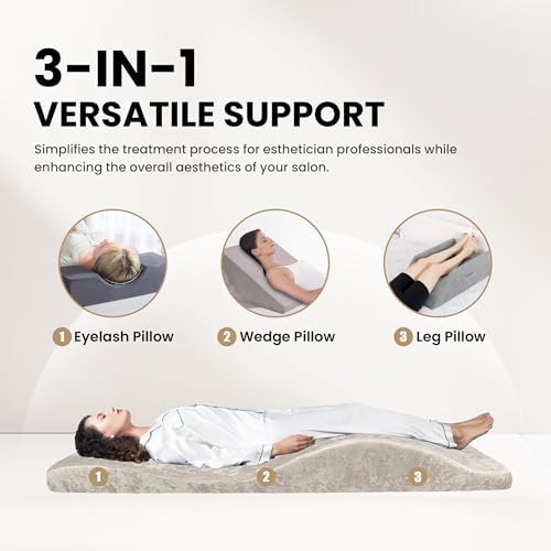 Lash Bed Foam Topper, Massage Table Memory Foam Mattress Topper, Ergonomic Curved Lash Bed Cushion for Beauty Salon