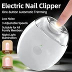 2 Pcs Universal Automatic Fingernail Grinder, 2026 Portable 3 in 1 Electric Nail Clippers with LED Light & 3 Speeds, Silent Auto Fingernail Cutter and Polishing Trimmer