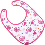Littleforbig Cotton Waterproof Babydoll Printed Adult Bib with Adjustable Hook-and-Loop Fastener Closure - Princess Hearts Adult Bib