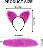 Pistha Faux Fur Cat Wolf Fox Costume Accessories Ear Headband Gloves Wolf Fox Tail Set for Adults Halloween Xmas Cosplay Costume Accessory