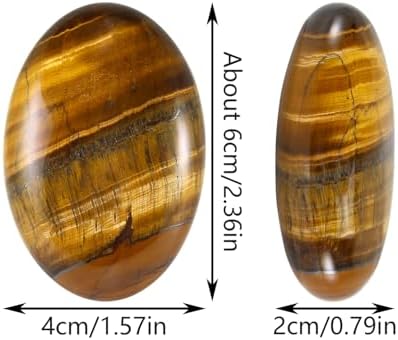 Tigers Eye Crystal Palm Stone, Worry Stones, Crystals and Healing Stones, Polished Rocks, Natural Gemstones, Chakra Stones for Healing Crystals Daily Use