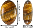 Tigers Eye Crystal Palm Stone, Worry Stones, Crystals and Healing Stones, Polished Rocks, Natural Gemstones, Chakra Stones for Healing Crystals Daily Use