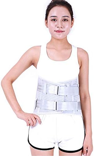 Lumbar Brace Belt, Lower Back Supports with Curved Aluminum Strips, Adjustable Hook and Loop Straps for Herniated Disc, Sciatica, Scoliosis (Size : L)