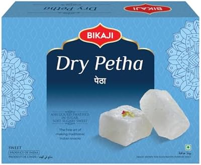 Bikaji Dry Petha 12.34 oz (350g)| Authentic Agra Style Ash Gourd Sweet | Traditional Indian Mithai | Soft & Crystal-Coated Petha Candy | Festive Dessert & Gifting Sweet Box | Ready-to-Eat Indian Sweet