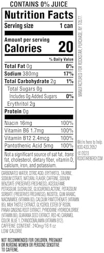 Rockstar Pure Zero Energy Drink, Fruit Punch, 0 Sugar, with Caffeine and Taurine, 16oz Cans (12 Pack) (Packaging May Vary)