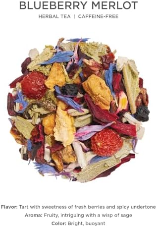 Tea Forte Blueberry Merlot Premium Caffeine-Free Herbal Tea Blend Event Box, Bulk Pack 40 Count, 10 per tray Individually Wrapped Handcrafted Pyramid Infusers