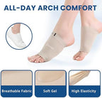 8 Pcs Gel Arch Support Sleeve Wraps, Soft Gel Pad Inserts for Women, Gel Compression Arch Support Bands, Suitable for Flat Feet and High Arch Feet to Relieve Daily Exercise and Running