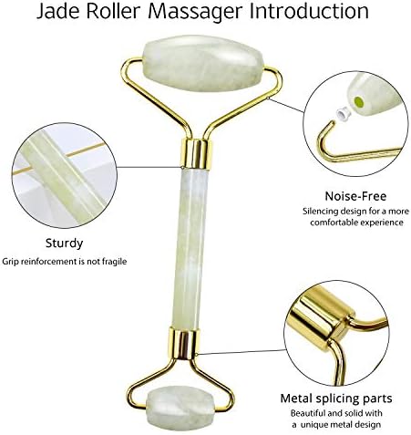 BAIMEI IcyMe Jade Roller & Gua Sha Set Face Roller and Gua Sha Facial Tools for Skin Care Routine and Puffiness, Self Care Gift for Men Women - Light Green