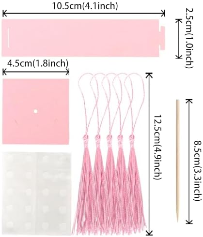 24 PCS 2026 Graduation Cap Cupcake Toppers with Tassel Congrats Grad Cap Class of 2026 Cupcake Picks Mini Graduation Caps Decorations for 2026 School Graduate Party Cake Decorations Supplies Pink