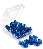 O'Creme Sapphire-Blue Edible Diamonds 8 Millimeters for Decorating Cakes, 28 Pieces