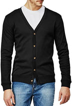 H2H Mens Casual Slim Fit Cardigans V-Neck Basic Designed Long Sleeve Button Down