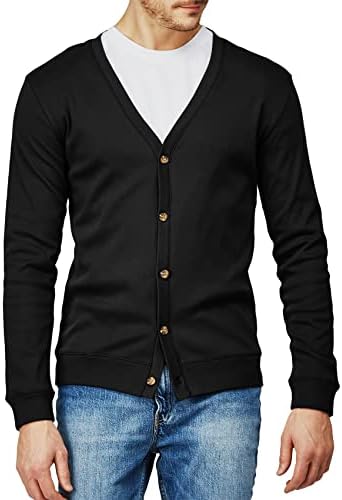 H2H Mens Casual Slim Fit Cardigans V-Neck Basic Designed Long Sleeve Button Down