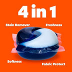 Tide PODS Laundry Detergent soap with a touch of Downy 4-in-1 Detergent, 57 Count, Stain Remover, Freshness, Softness, Fabric Protecter, HE Compaible