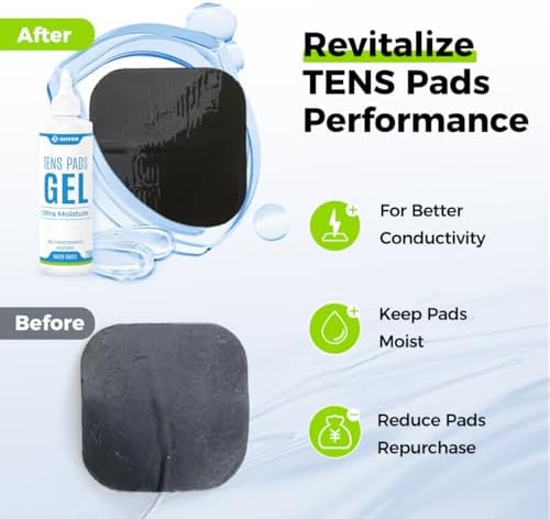 AUVON Professional Conductive Gel Specialized for TENS Unit Pads, Odorless Electrode Gel with Optimal Hydration for Muscle Stimulator & EMS Pads, Skin-Friendly & Water-Based for Safe Use, 2 x 250ml