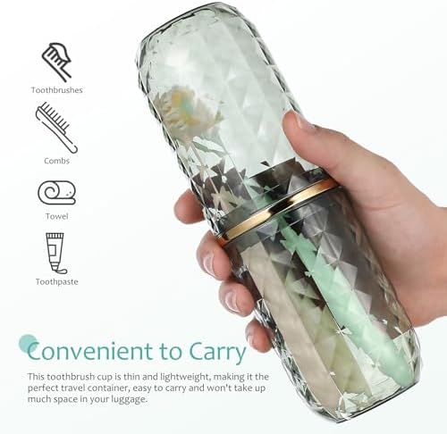 2pcs Didiseaon Travel Toothbrush Case Portable Tooth Brush Cup Toothbrush Holder with Cover for Traveling/Camping/School/Home or Daily Uses