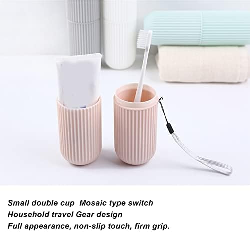 Travel Toothbrush Case, Carrier Portable Toothbrush Holder with Cover PP Anti Slip Travel Toothbrushes Cup Toothbrushes Storage Box for Trip, Business, Camping, School (Pink)