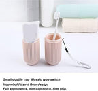Travel Toothbrush Case, Carrier Portable Toothbrush Holder with Cover PP Anti Slip Travel Toothbrushes Cup Toothbrushes Storage Box for Trip, Business, Camping, School (Pink)