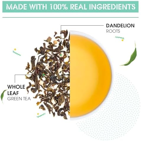 Teabox Premium Darjeeling Green Tea With Dandelion Roots | 100% Whole Leaf & 0% Bitterness | Green Tea From The Himalayas | 25 Tea Bags (Low Caffeine)
