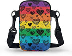 Small Crossbody Phone Wallet Bag, Tropical Flower Leaves Mini Shoulder Purse Belt Bag for Running, Hiking & Biking