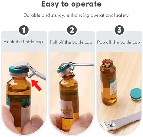 Mini Vial Opener 3-Pack, Stainless Steel Botox Vial Decapper, Vial Opener Tool Medical for Opening Oral Liquids, Pharmacy Vials and Home Use