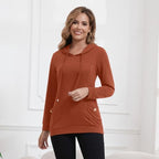 GINKANA Women Nursing Shirts for Breastfeeding with Hidden Zipper Long Sleeve Hoodie Causal Sweatshirt Breast Pumping Tops
