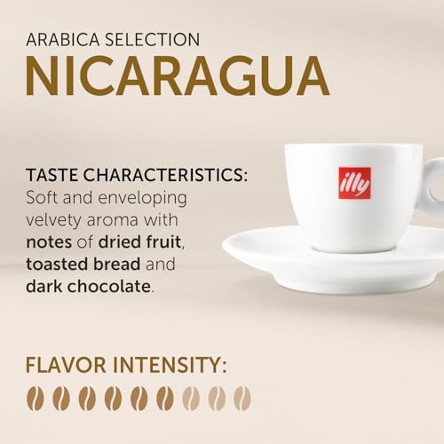 illy Coffee, Arabica Selection Nicaragua Espresso Capsules, Single Origin, For Brewing with iperEspresso Capsule Machines, 18 Count