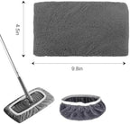 8 Pcs Reusable Mop Pads Replacement Set for Wet Dry Flat Mop with Hardwood Laminate Tile Floors for Home Deep Cleaning(Grey)