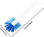 2 Pack Long Handle Kitchen Cleaning Brush with Built-in Scraper, Hard Bristle Dish Scrubber for Pots, Pans, Non-Stick Cookware, Sinks, Countertops & Stove Tops