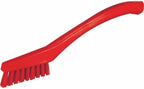 Vikan - 44014 Detail Brush, Multifunctional, Slip-Resistant Cleaning Tool, Extra Stiff Polypropylene & Polyester Bristle, 8 Inch, Red