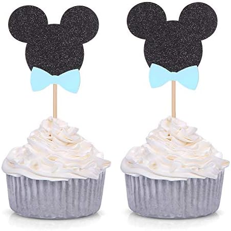 24 Counts Minnie Mouse Inspired Cupcake Toppers Male Baby Shower Party Picks